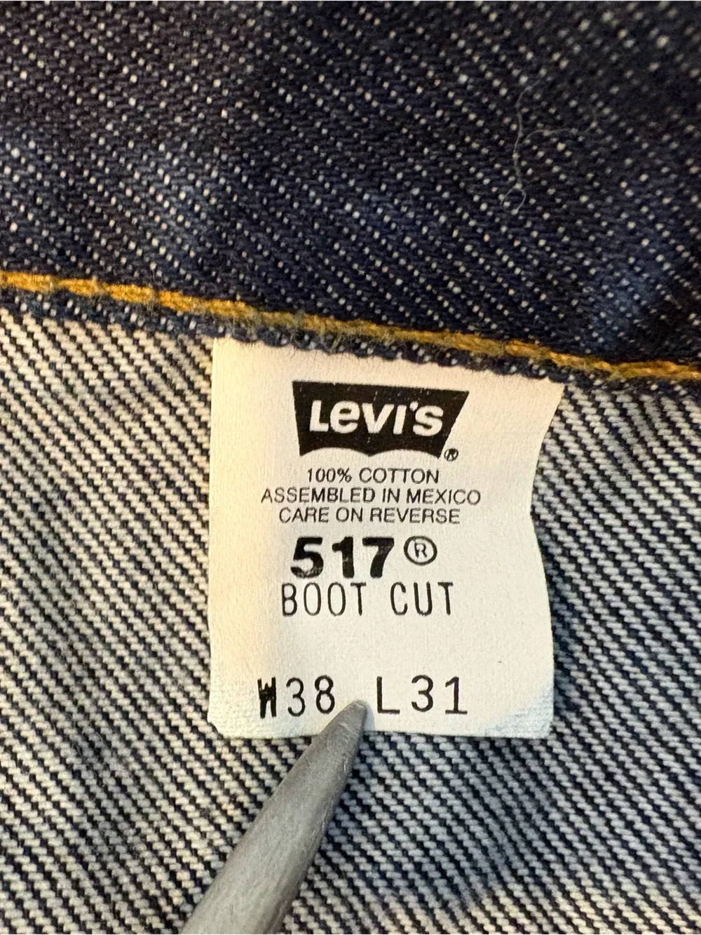 Levis Jeans 517 Mens 38x31 Dark Blue Bootcut Denim Rodeo Cowboy Western NWOT